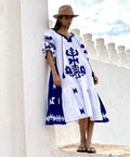 Amersham kaftan dress - Cobalt colorway
