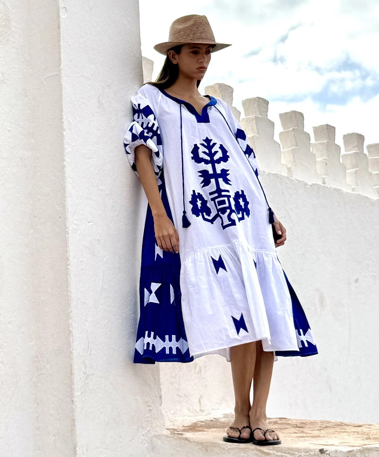 Amersham kaftan dress - Cobalt colorway
