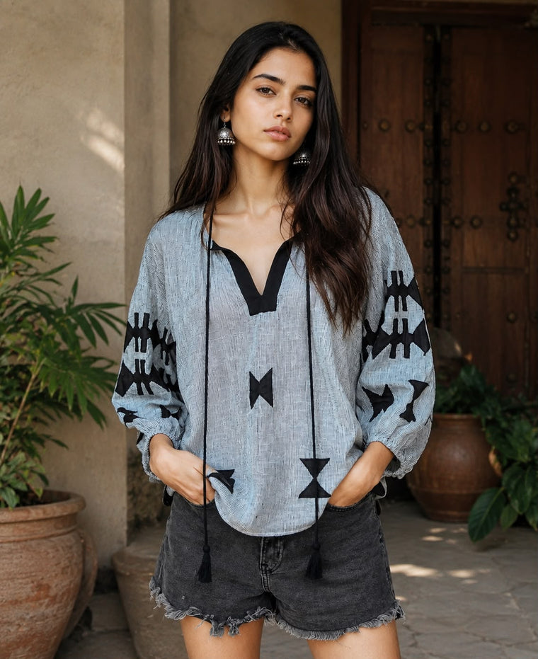 Kavya Linen Top
