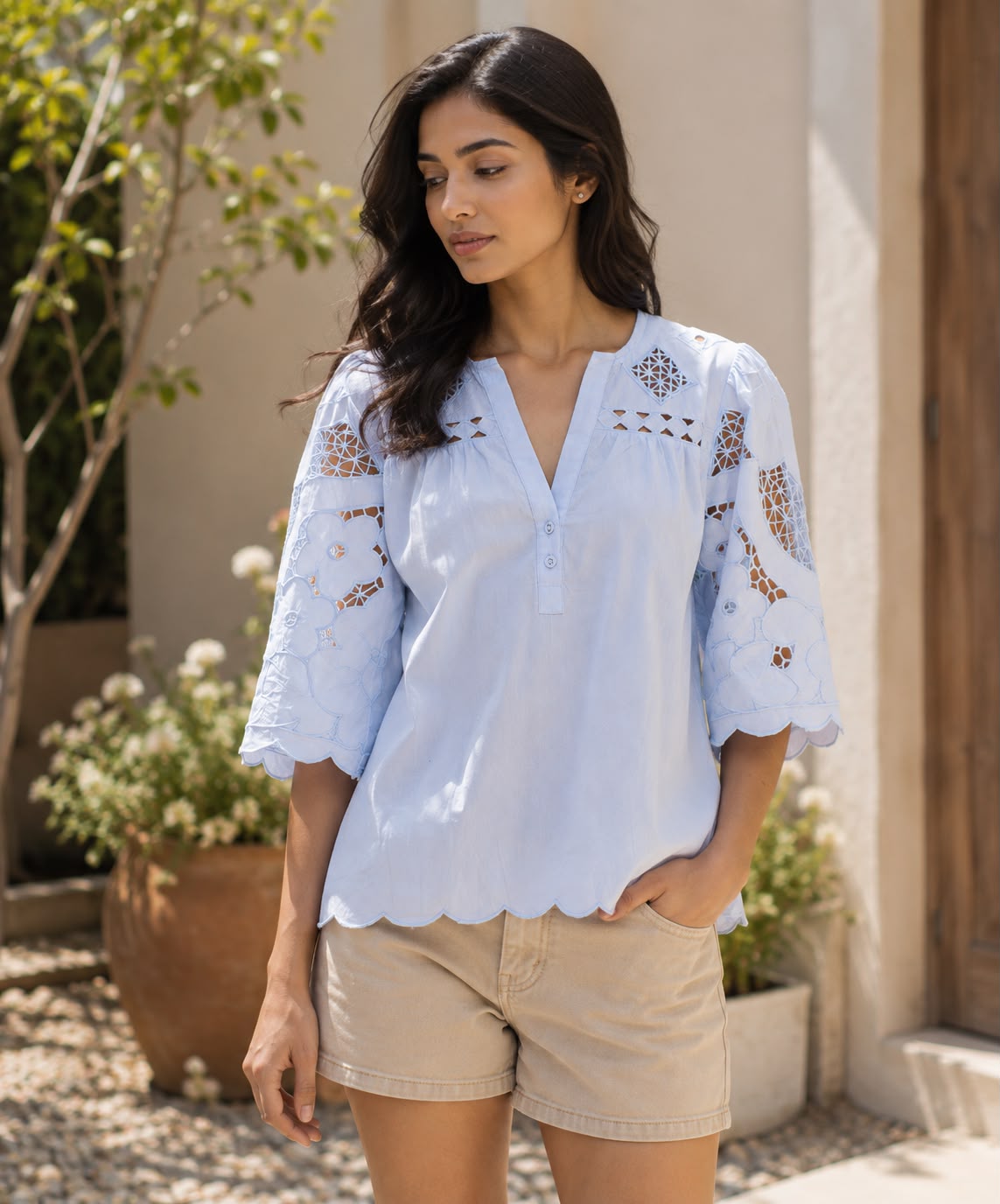 Sunlit Cutwork Top